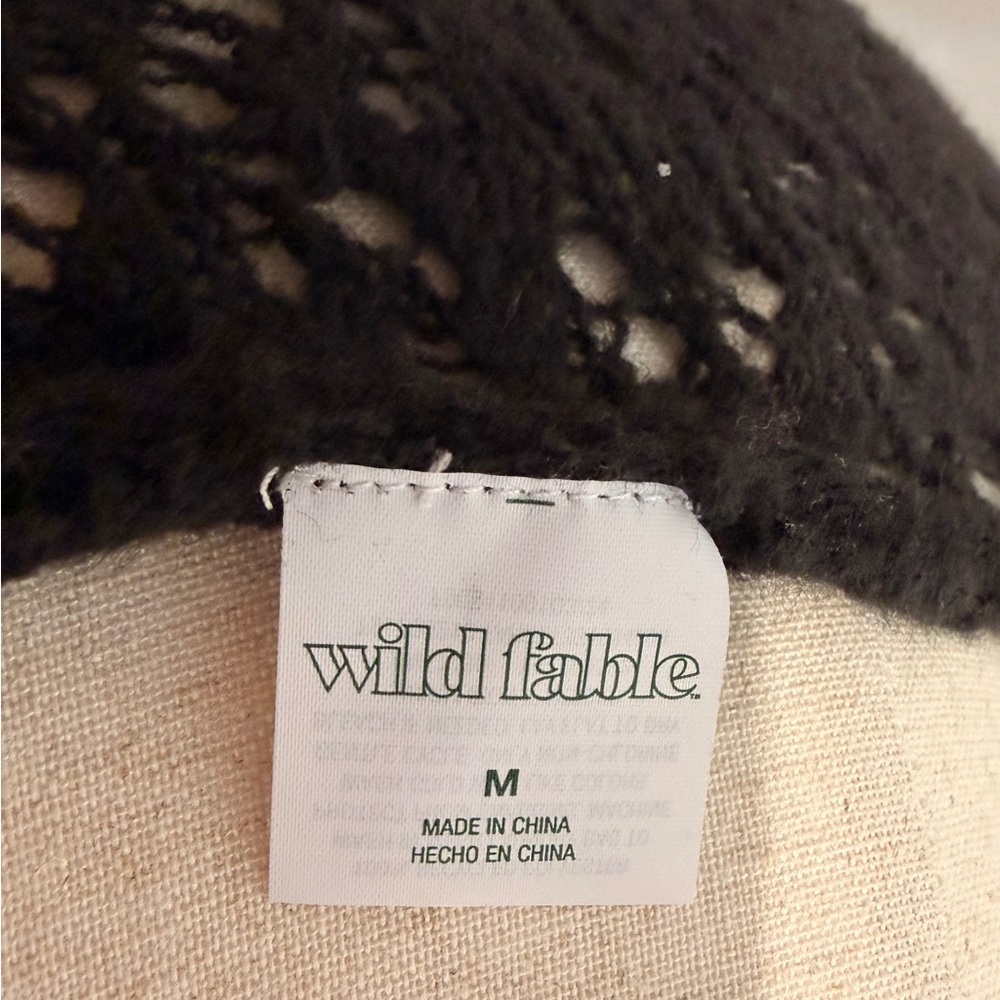 Wild Fable Black Loose Knit Top Medium - Picture 4 of 7
